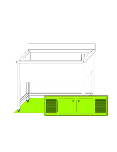 FREGADERO 2C 2400x700x900 ESC. D/IFregaderos y Lavamanos