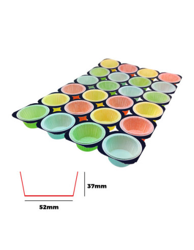 BANDEJAS MUFFIN 24c (COLORES) CA (100 uds.)
