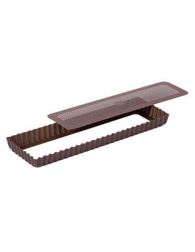Molde acanalado rectangular base perforada des.Antiadherentes