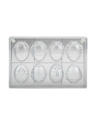 MOLDE POLIC. HUEVO MAILLOT SURTIDO2 65x50mmHuevos