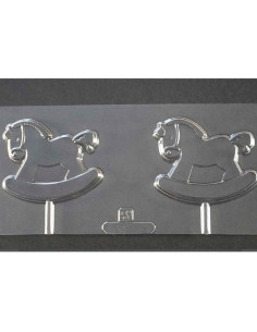 MOLDE PVC PIRULETA CABALLO BALANCÍN 80x72mm (2c)Pvc Piruletas
