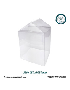 ESTUCHE ACETATO 250x250xh250mm SIN FONDO CLIP(10u)Estuches sin Fondo
