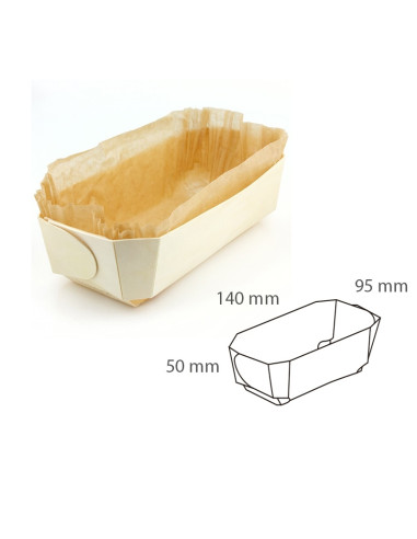 MOLDE MADERA RECTANGULAR 140x95x50mm (50u)Moldes madera
