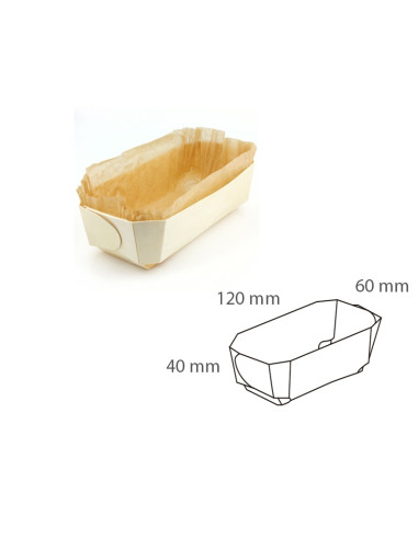 MOLDE MADERA RECTANGULAR 120x60x40mm (50u)Moldes madera