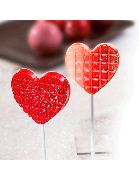 MOLDE PIRULETA CORAZÓN GOFRE 68x65x9mmSan Valentin