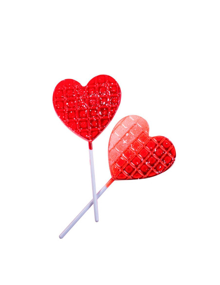 MOLDE PIRULETA CORAZÓN GOFRE 68x65x9mmSan Valentin