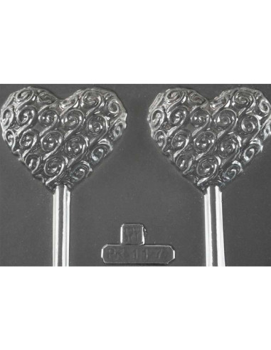 MOLDE PVC PIRULETA CORAZÓN ONDAS-1 D65x16mm (2c)San Valentin