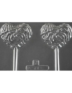 MOLDE PVC PIRULETA CORAZÓN ONDAS-3 D65x16mm (2i)San Valentin