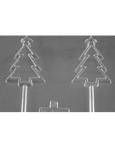 MOLDE PVC PIRULETA ABETO ESTRELLA 90x65x9mm (2c)Pvc Piruletas