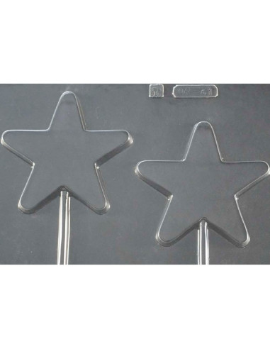MOLDE PVC PIRULETA ESTRELLA 105x105x9mm (2c)Pvc Piruletas