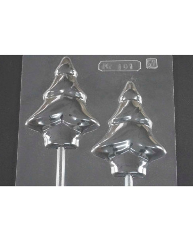 MOLDE PVC PIRULETA ÁRBOL NAVIDAD 100x70mm (2c)Pvc Piruletas