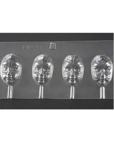 MOLDE PVC PIRULETA CARETAS CARNAVAL 58x35mm (4c)Pvc Piruletas