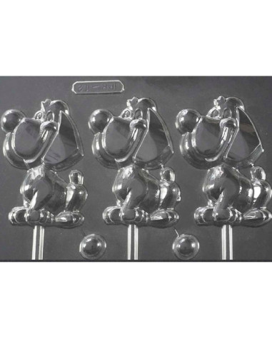 MOLDE PVC PIRULETA PERRITO 100x60x11mm (3c)Pvc Piruletas