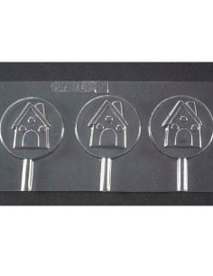 MOLDE PVC PIRULETA CASITA D55x12mm (2c)Pvc Piruletas