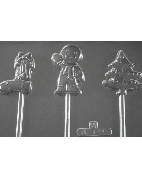 MOLDE PVC PIRULETA MOTIVOS NAVIDAD (3c)Termoformado