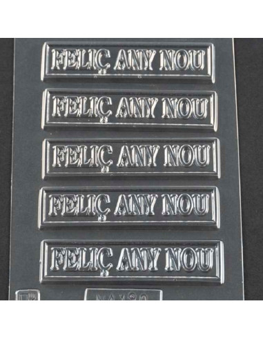 MOLDE PVC FELIÇ ANY NOU 90x20mm (5c)Pvc Velas y pastillaje
