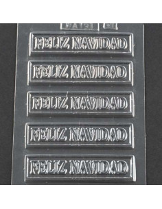 MOLDE PVC FELIZ NAVIDAD 90x20mm (5c)Pvc Velas y pastillaje