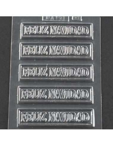 MOLDE PVC FELIZ NAVIDAD 90x20mm (5c)Pvc Velas y pastillaje