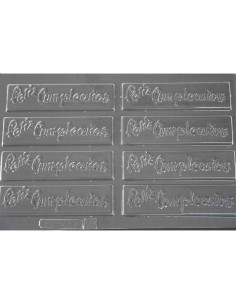 MOLDE PVC FELIZ CUMPLEAÑOS 105x26x4mm (8c)Pvc Velas y pastillaje