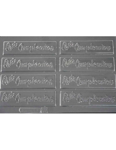 MOLDE PVC FELIZ CUMPLEAÑOS 105x26x4mm (8c)Pvc Velas y pastillaje