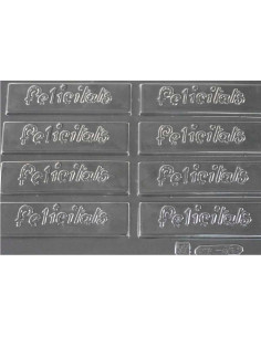 MOLDE PVC FELICITATS 105x26x4mm (8c)Pvc Velas y pastillaje