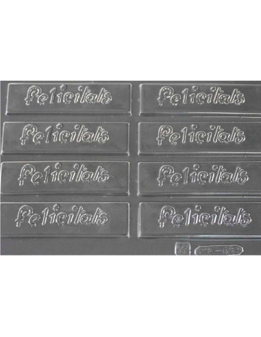 MOLDE PVC FELICITATS 105x26x4mm (8c)Pvc Velas y pastillaje