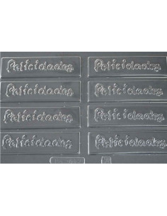 MOLDE PVC FELICIDADES 105x26x4mm (8c)Pvc Velas y pastillaje