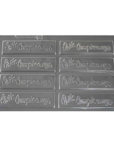MOLDE PVC FELIÇ CUMPLEANYS 105x26x4mm (8c)Pvc Velas y pastillaje