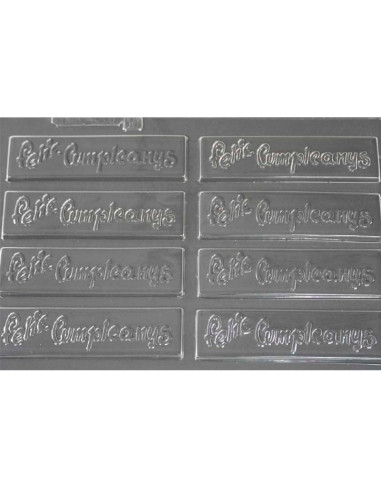 MOLDE PVC FELIÇ CUMPLEANYS 105x26x4mm (8c)Pvc Velas y pastillaje