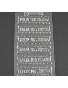 MOLDE PVC FELIZ DIA MAMA 90x25x5mm (7c)Pvc Velas y pastillaje