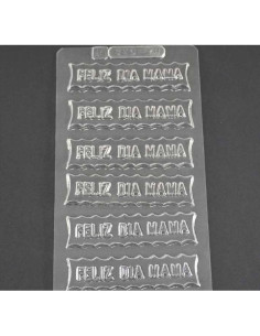 MOLDE PVC FELIZ DIA MAMA 90x25x5mm (7c)