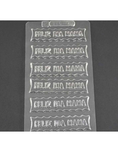 MOLDE PVC FELIZ DIA MAMA 90x25x5mm (7c)Pvc Velas y pastillaje