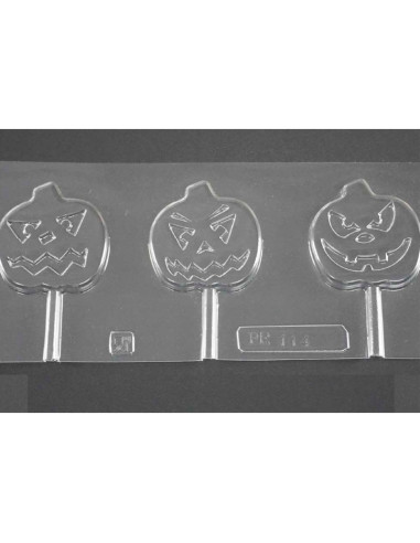 MOLDE PVC PIRULETA CALABAZA HALLOWEN 55X55X8 (3i)Halloween