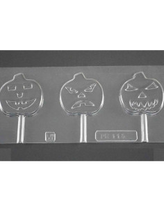 MOLDE PVC PIRULETA CALABAZA HALLOWEN 55X55X8 (3i)Halloween