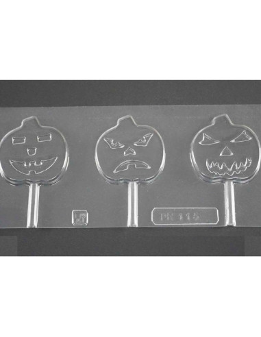 MOLDE PVC PIRULETA CALABAZA HALLOWEN 55X55X8 (3i)Halloween