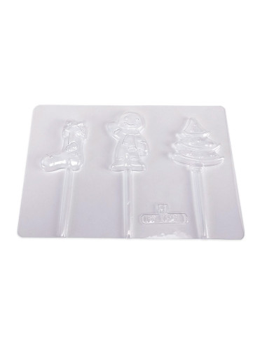MOLDE PVC PIRULETA MOTIVOS NAVIDAD (3c)Termoformado