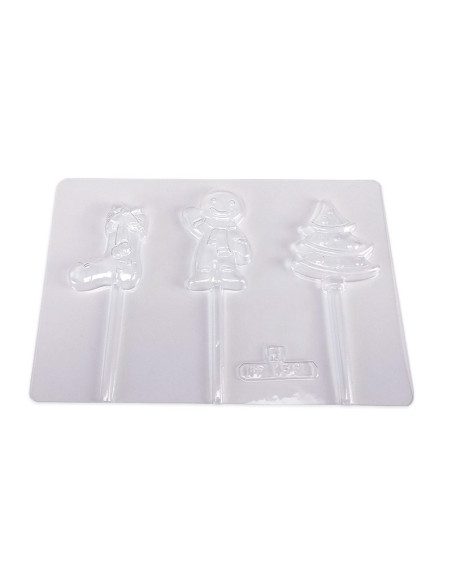 MOLDE PVC PIRULETA MOTIVOS NAVIDAD (3c)Termoformado