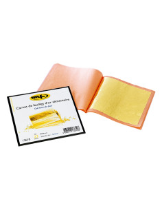 DOSSIER 25 HOJAS ORO 23Q 8x8 cmMetalizado Polvo