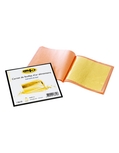 DOSSIER 25 HOJAS ORO 23Q 8x8 cmMetalizado Polvo