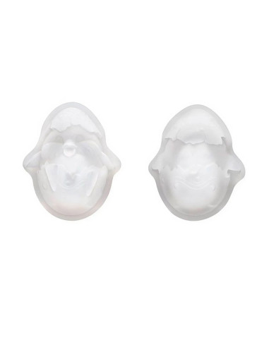 HUEVO MEDIO POLLUELO GUSCIO DECOSILSilicona 3D Pascua