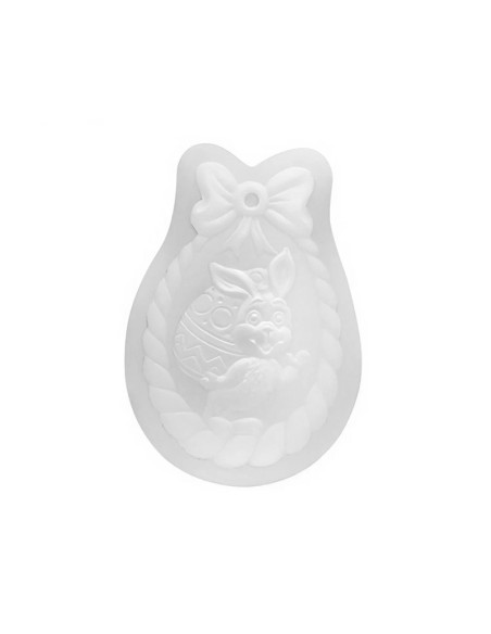 MEDALLON PASCUAL CONEJO HUEVO DECOSILSilicona 3D Pascua