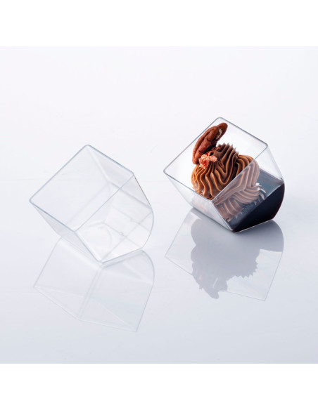 VASO TRANSPARENTE CUBO 58 ml (100 uds.)Vasos Pastelería