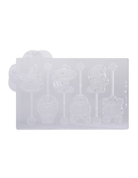 MOLDE PIRULETAS LOLLYPOP NAVIDAD POLICARBONATOPiruletas