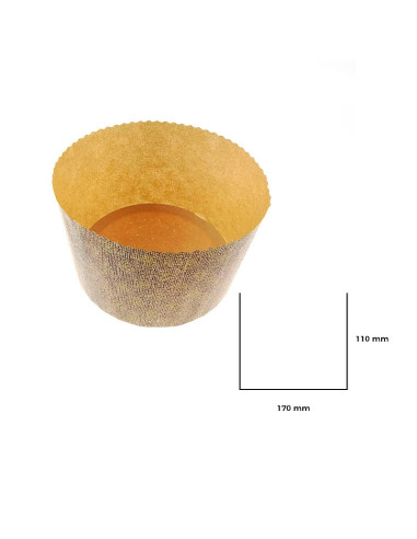 M. PANETTONE 170x110mm GOLD FLOWERS CA1100uds1000gPanettone