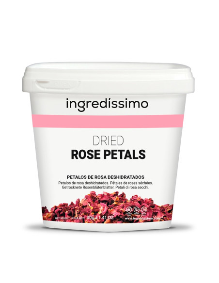 PÉTALOS ROSAS DESHIDRATADOS ENVASE 40 gIngredientes