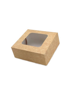 CAJA TARTA 12x12x5cm (50 uds.) KRAFT VENTANAPastelería