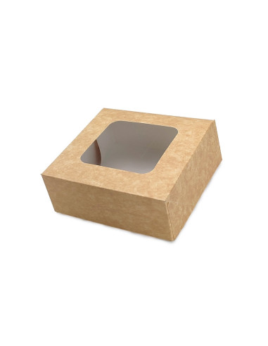 CAJA TARTA 12x12x5cm (50 uds.) KRAFT VENTANAPastelería