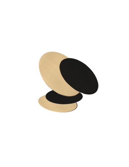 DISCO REDONDO 22cm ORO/NEGRO (100 UDS.)