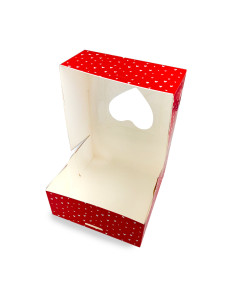 CAJA TARTA 20x20x8cm PK (50u) AMORE (VENTANA)San Valentín 2