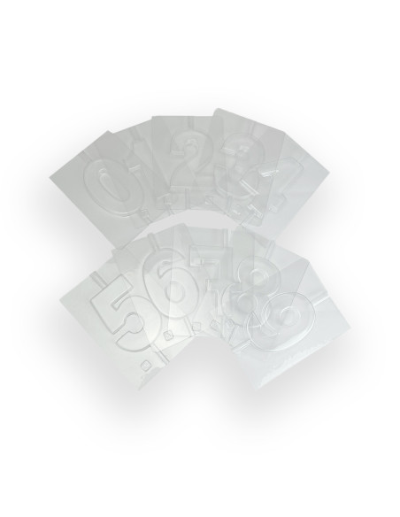MOLDE PVC LOTE NÚMEROS 0-9 VELAS GRANDES 15cmPvc Velas y pastillaje